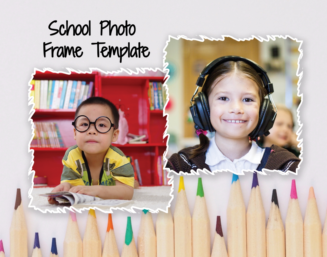 School Background Photo Frame Template