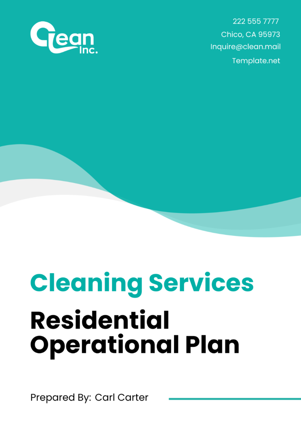 Free Cleaning Service Residential Operational Plan Template