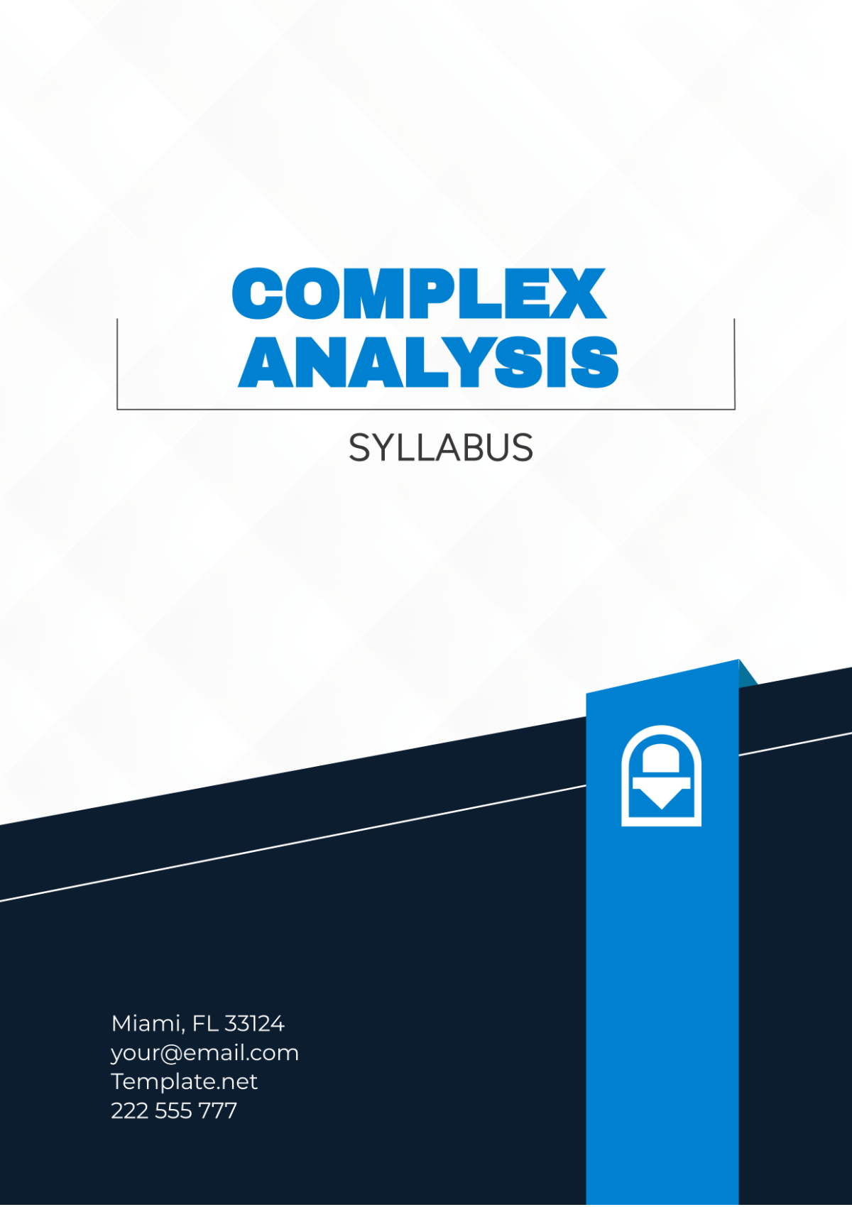 Complex Analysis Syllabus Template
