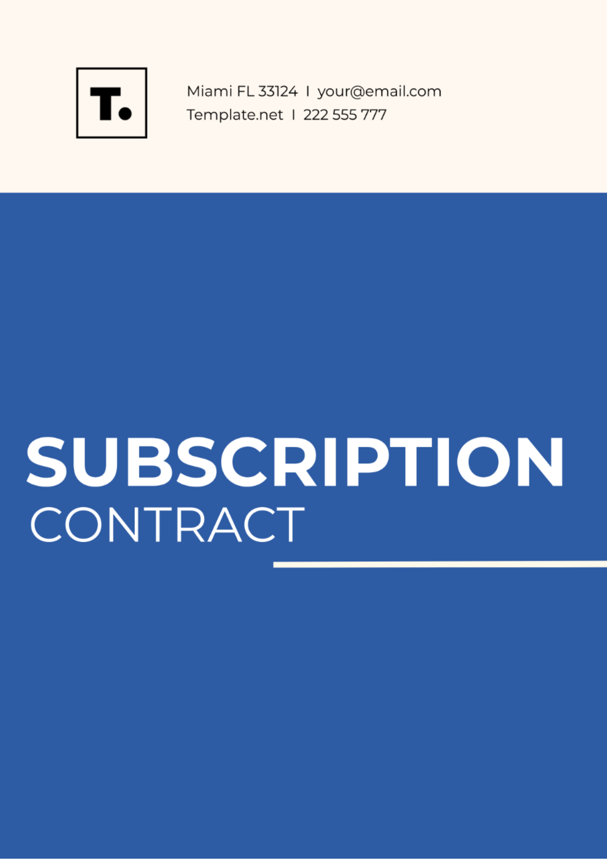 Subscription Contract Template - Edit Online & Download