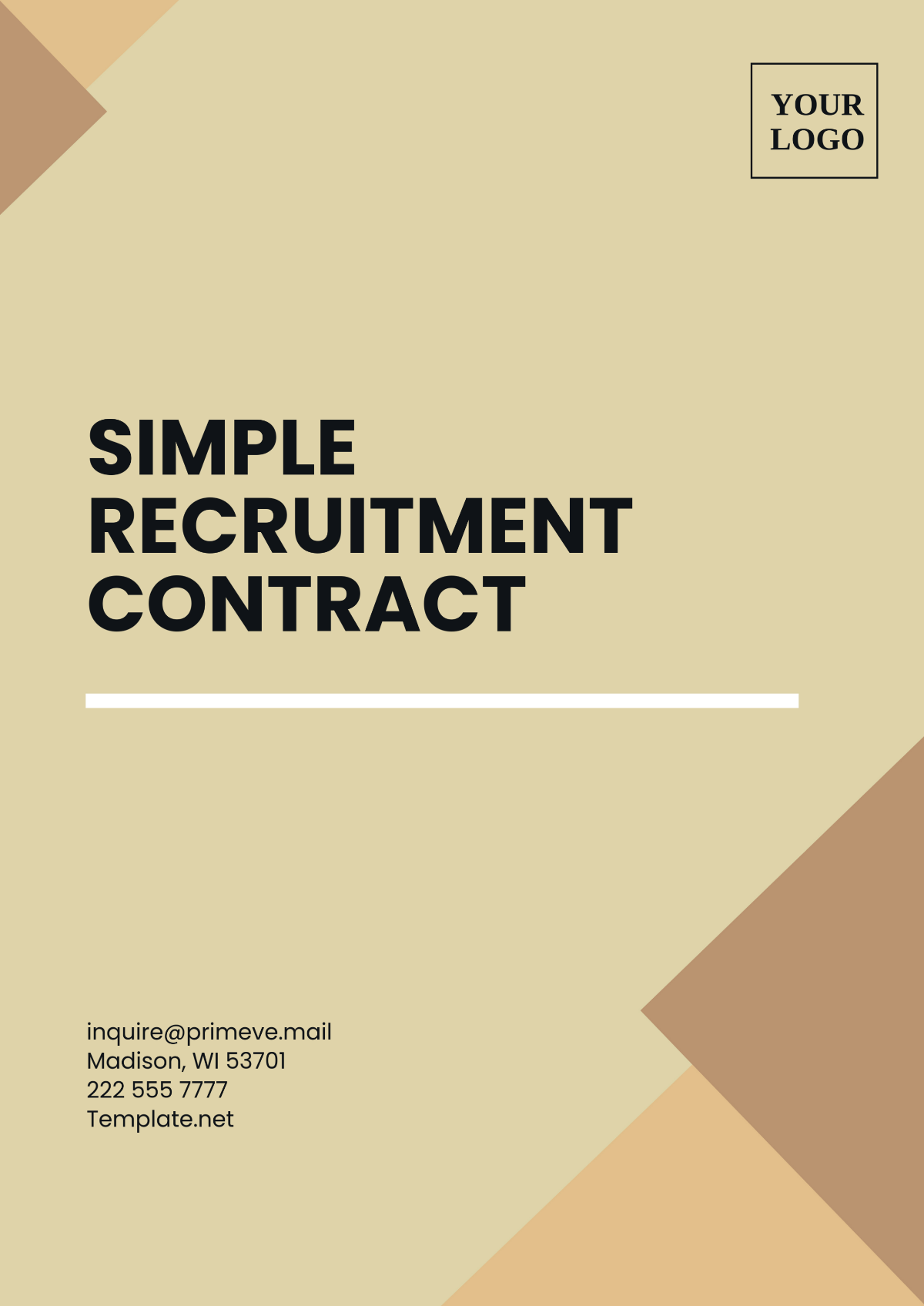 Simple Recruitment Contract Template - Edit Online & Download