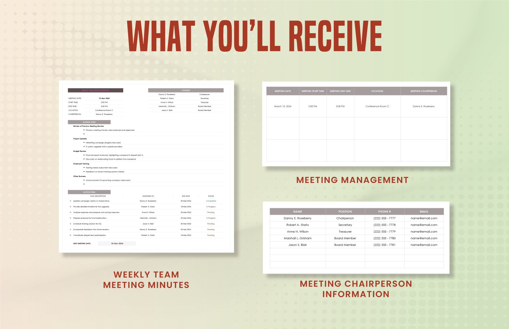 Weekly Team Meeting Minutes Template