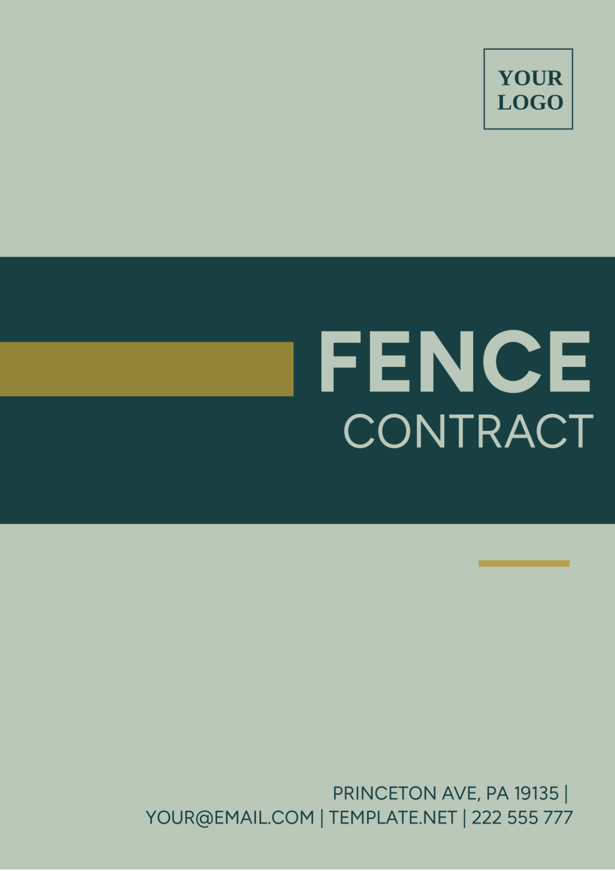 Fence Contract Template - Edit Online & Download