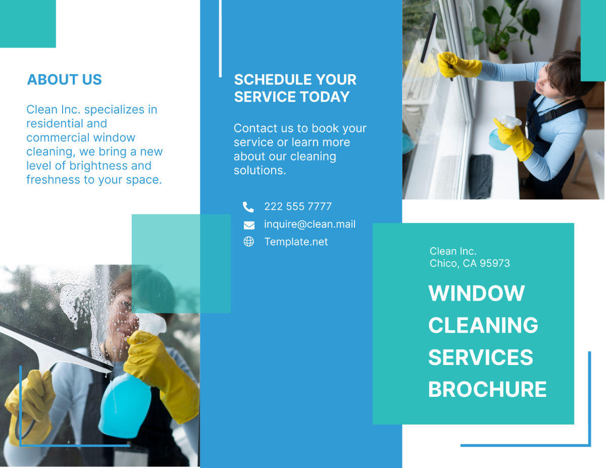 Free Window Cleaning Services Brochure Template