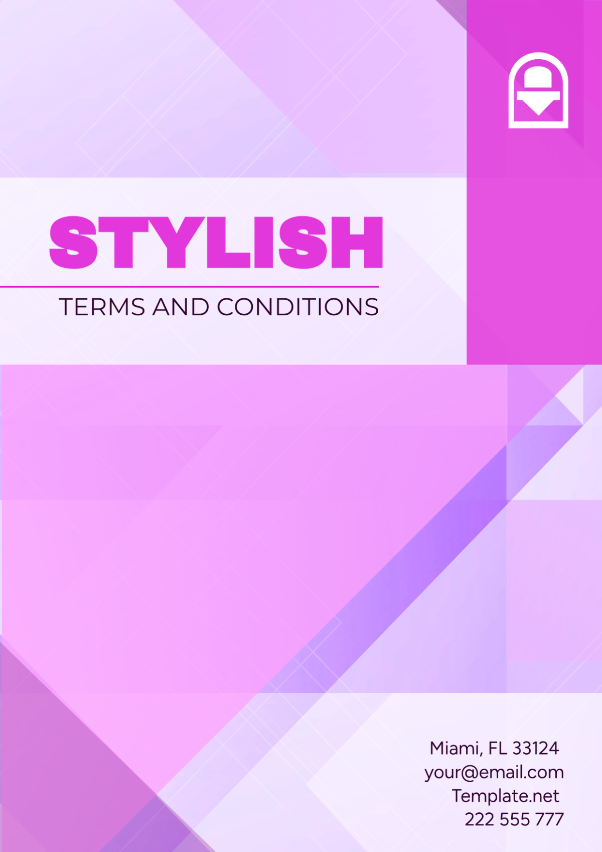 Stylish Terms and Conditions Cover Page