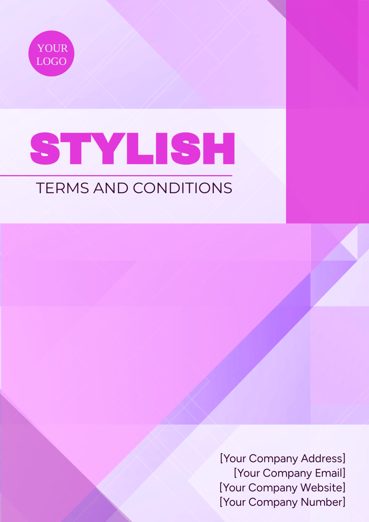 Stylish Terms and Conditions Cover Page