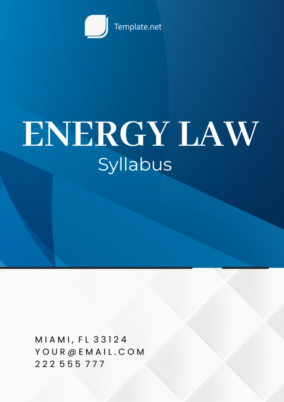 Energy Law Syllabus Template