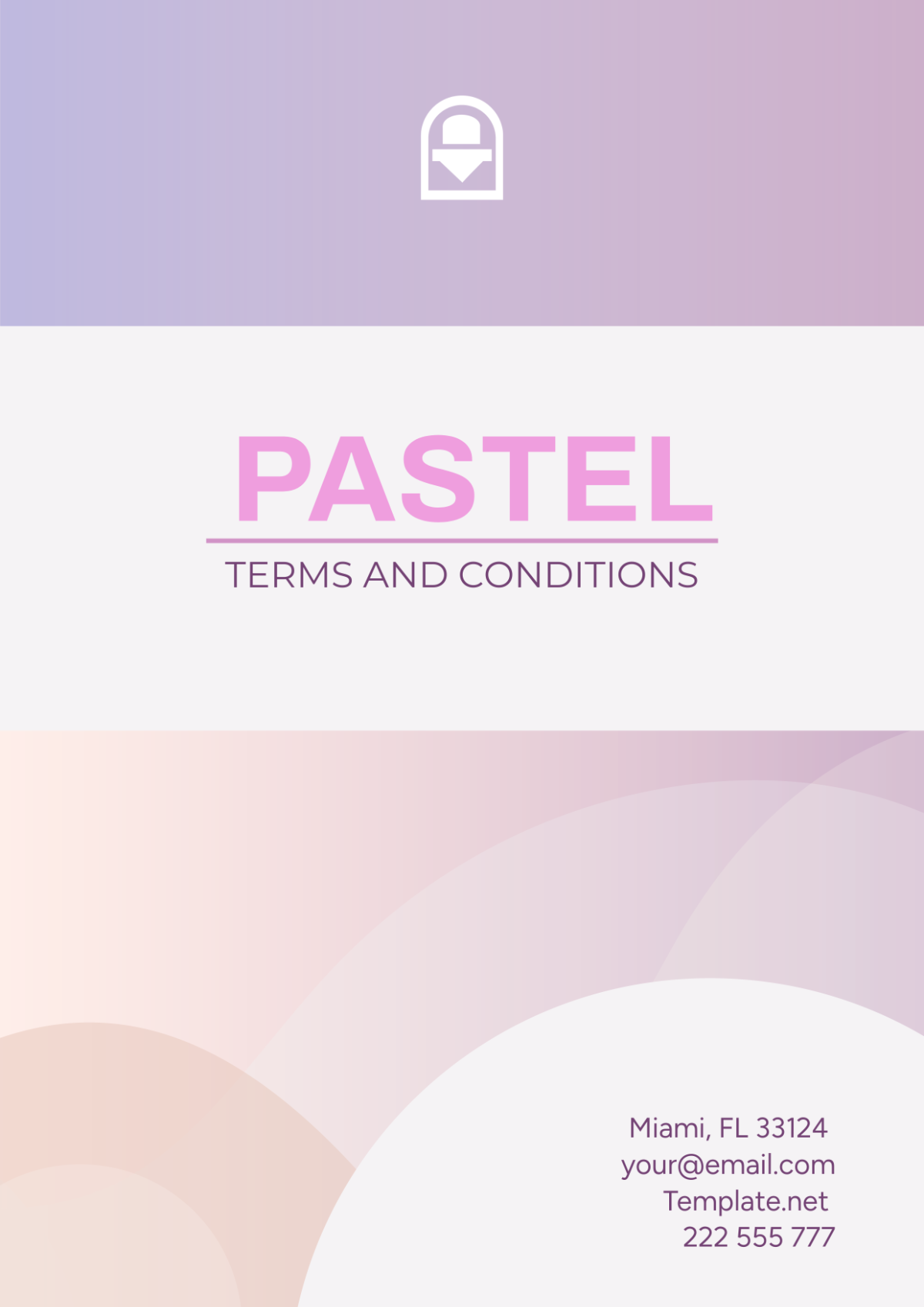 Pastel Terms and Conditions Cover Page Template