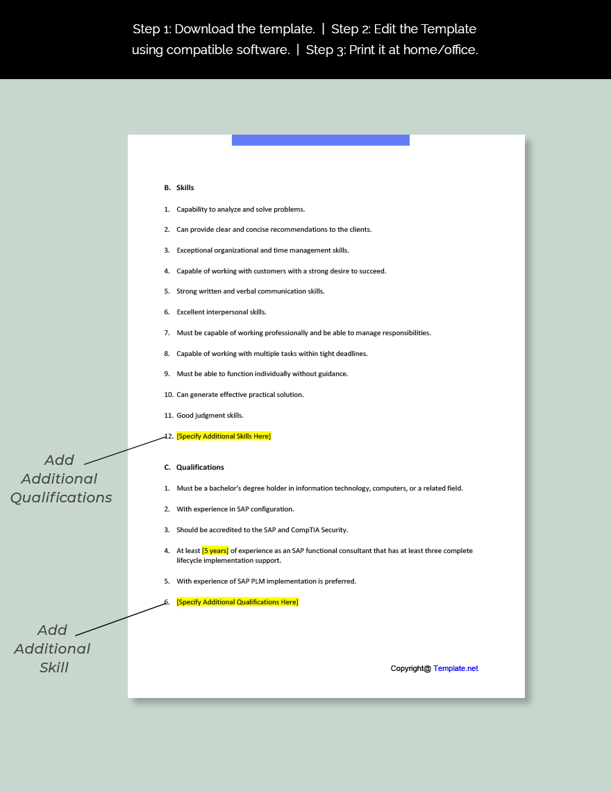 Sap Functional Consultant Job Description