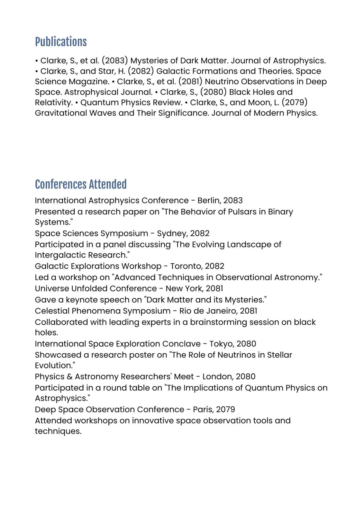 Free Academic CV Template to Edit Online