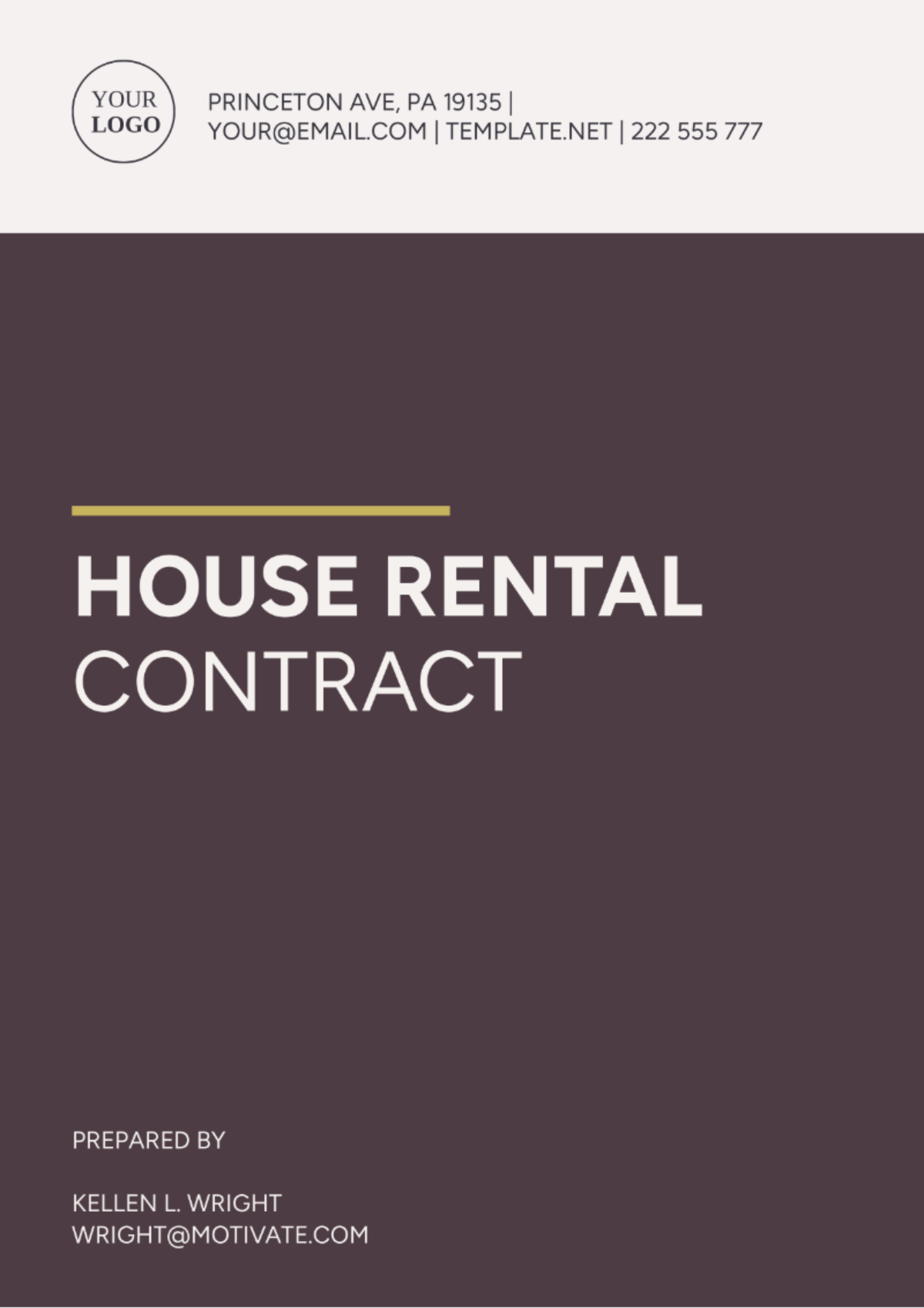 House Rental Contract Template - Edit Online & Download