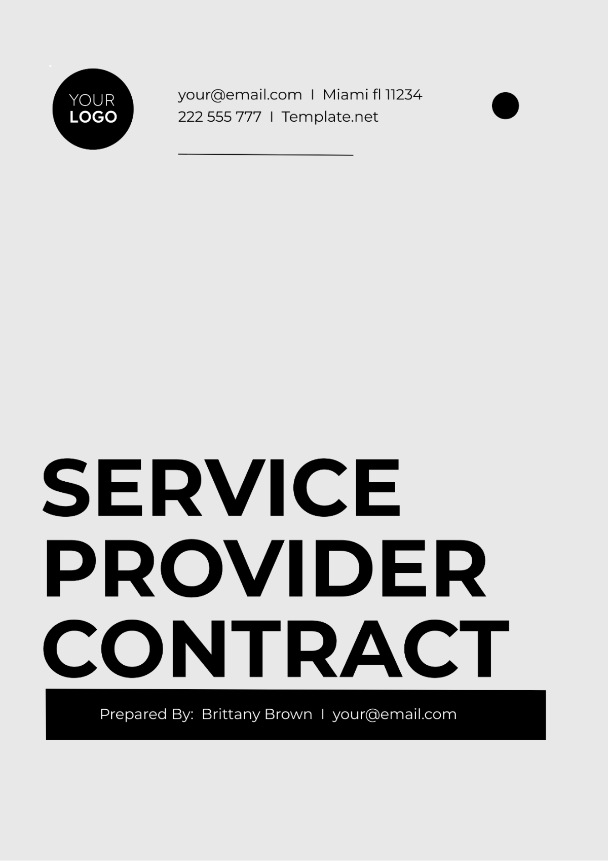 Service Provider Contract Template - Edit Online & Download