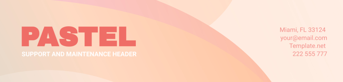 Pastel Support and Maintenance Header Template