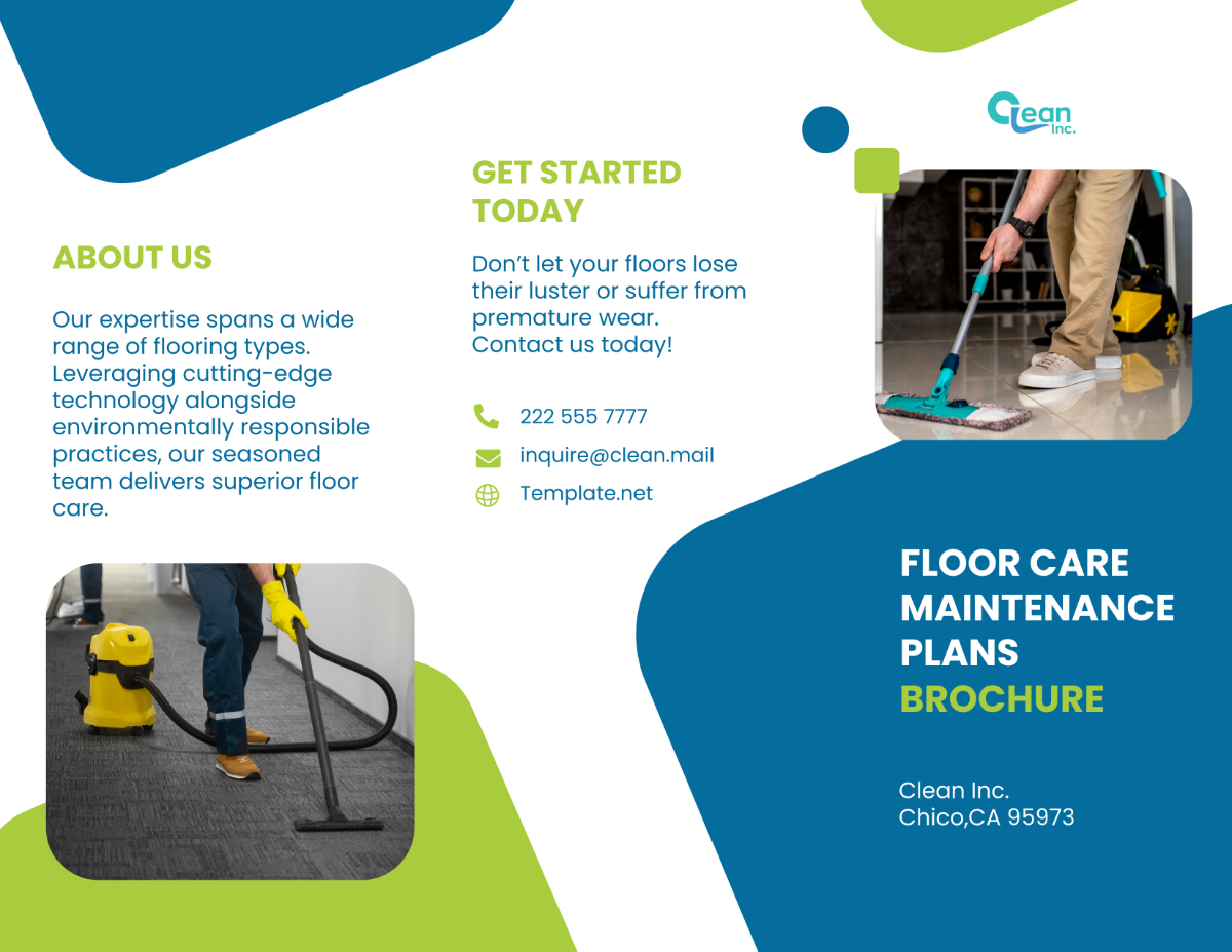 Floor Care Maintenance Plans Brochure