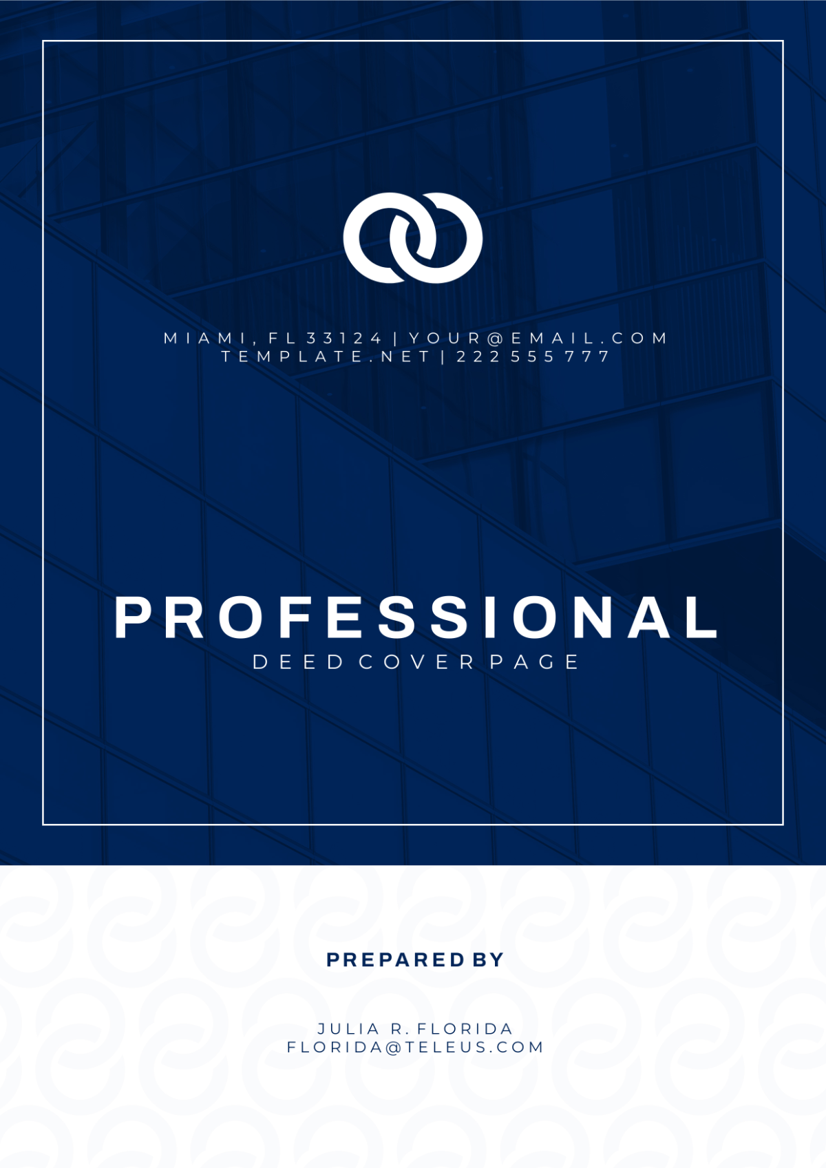 Professional Deed Cover Page