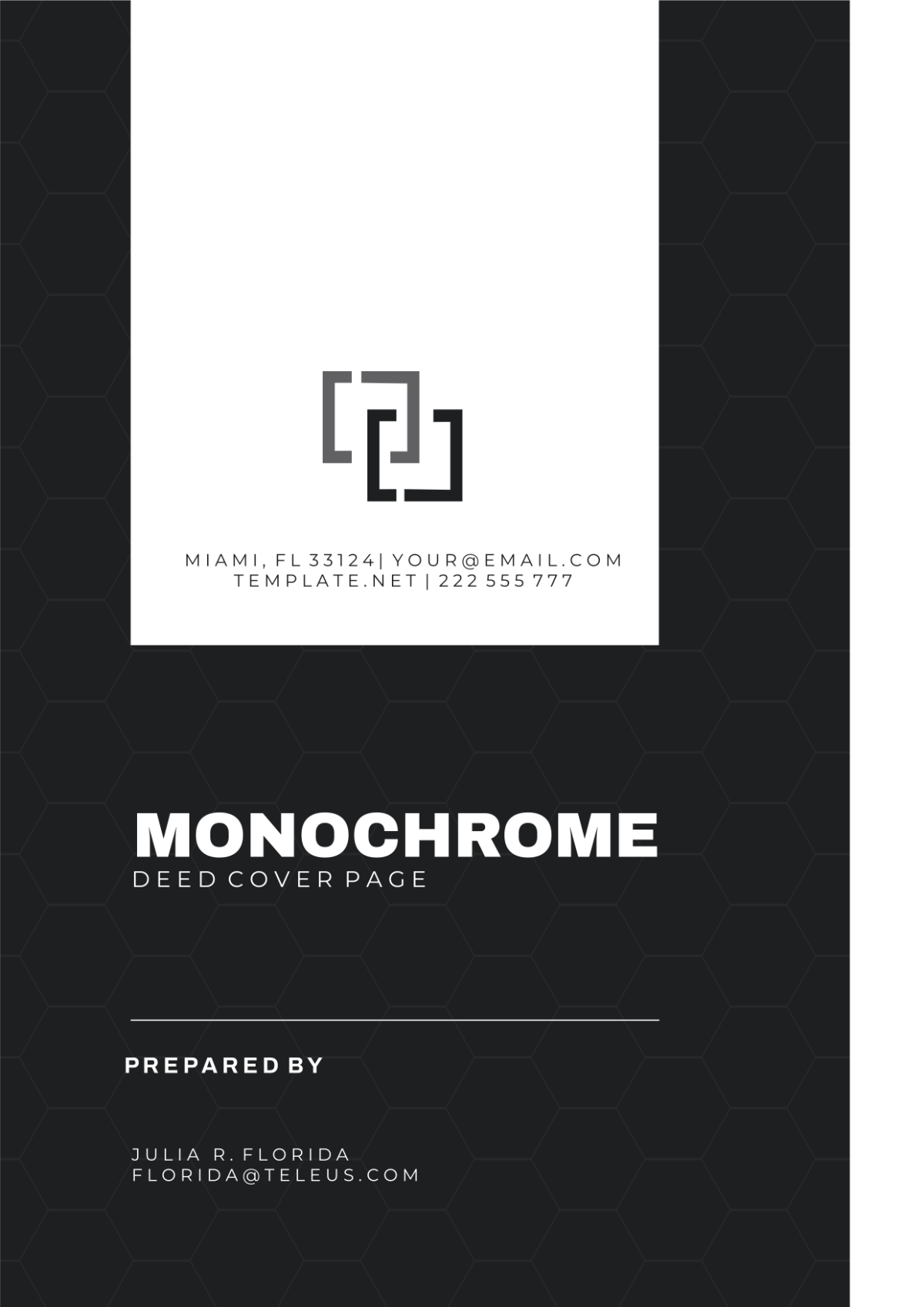 Monochrome Deed Cover Page