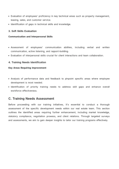 Free Real Estate Staff Development Plan Template to Edit Online