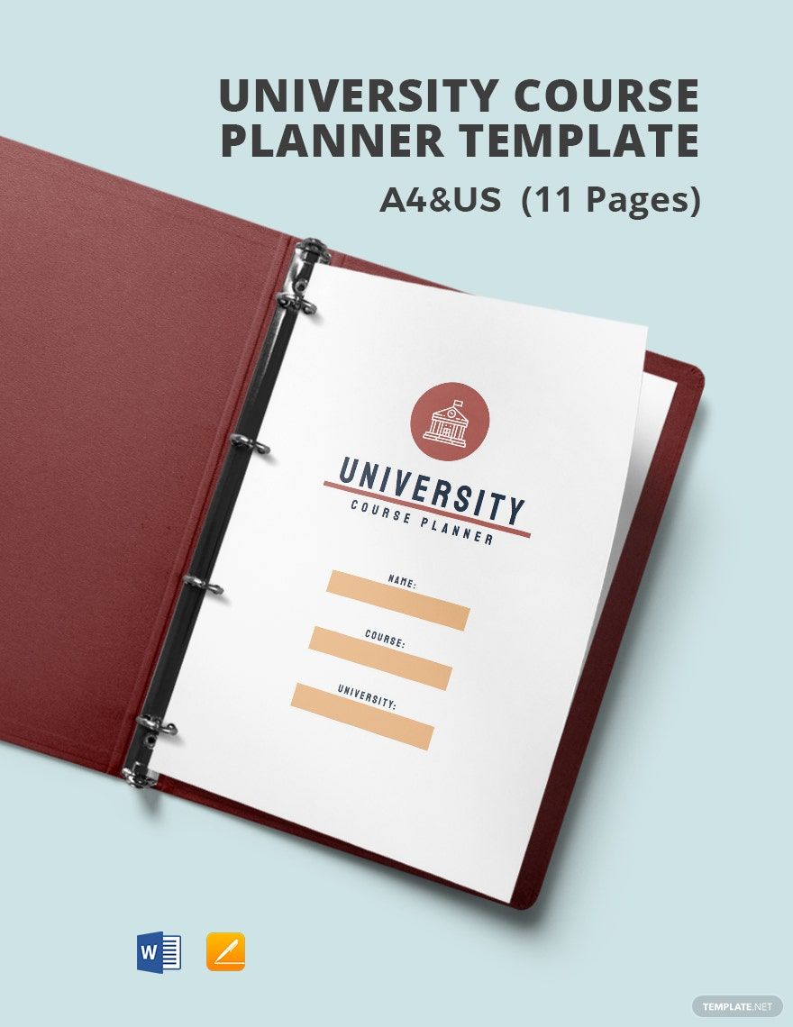 University Course Planner Template