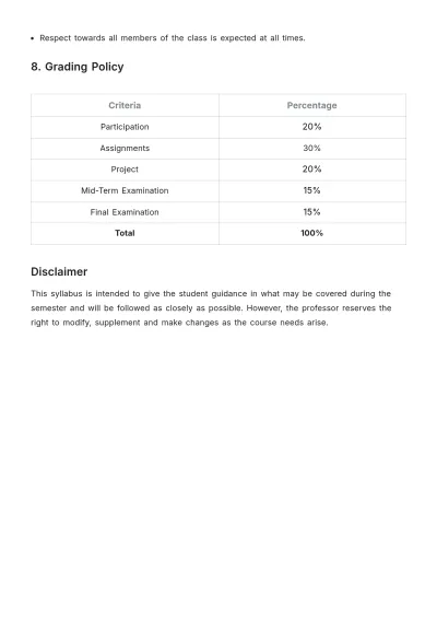 Free Animal Science Syllabus Template to Edit Online