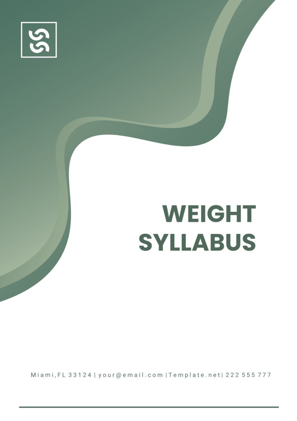 Weight Syllabus Template