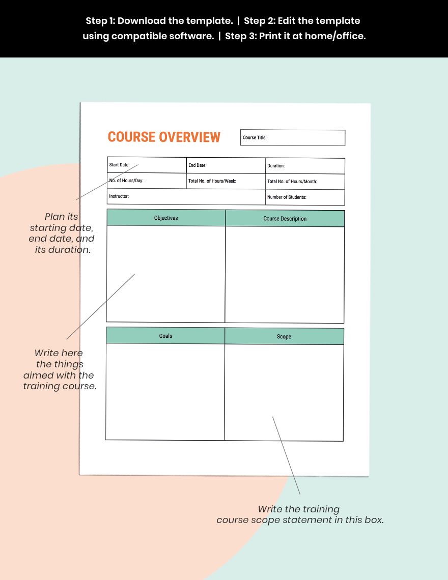 Training Course Planner Template