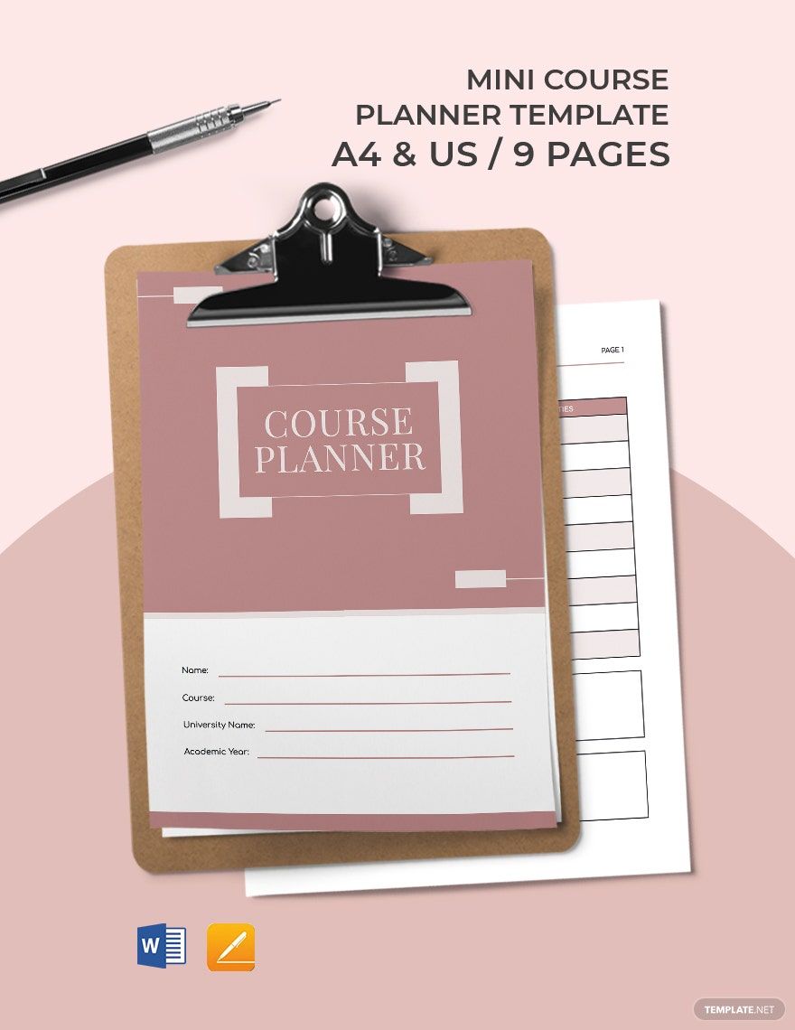 Mini Course Planner Template