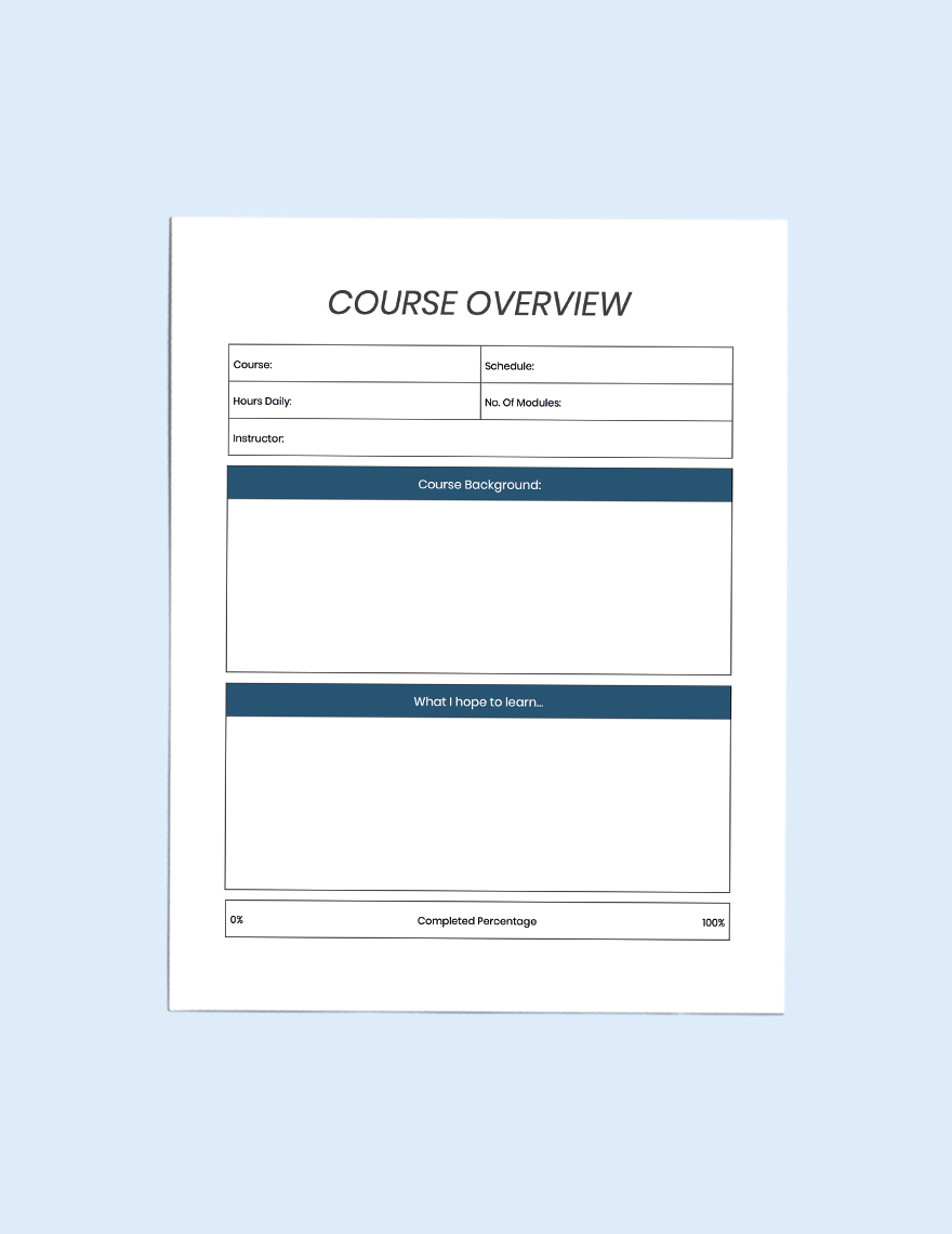 E-Course Planner Template