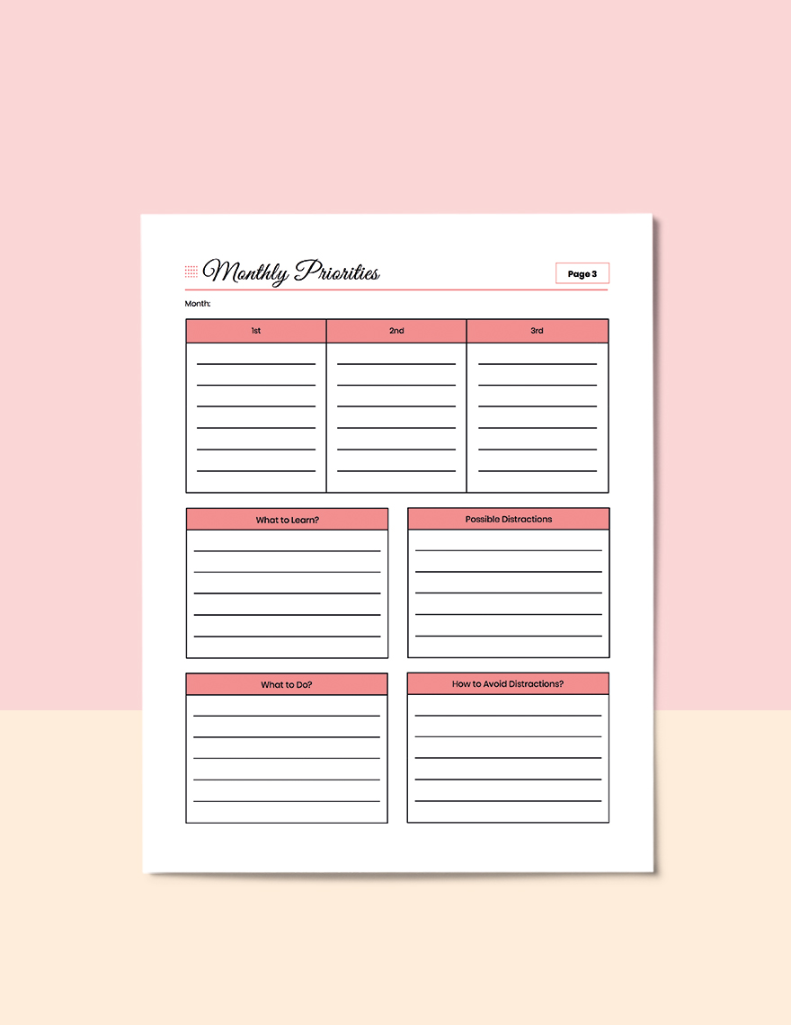 Online Course Planner Template