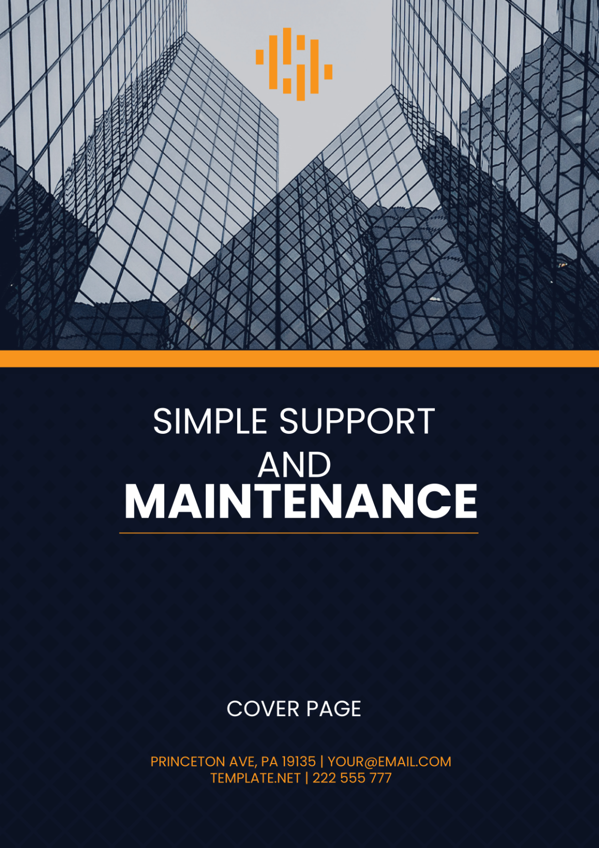 Simple Support and Maintenance Cover Page Template