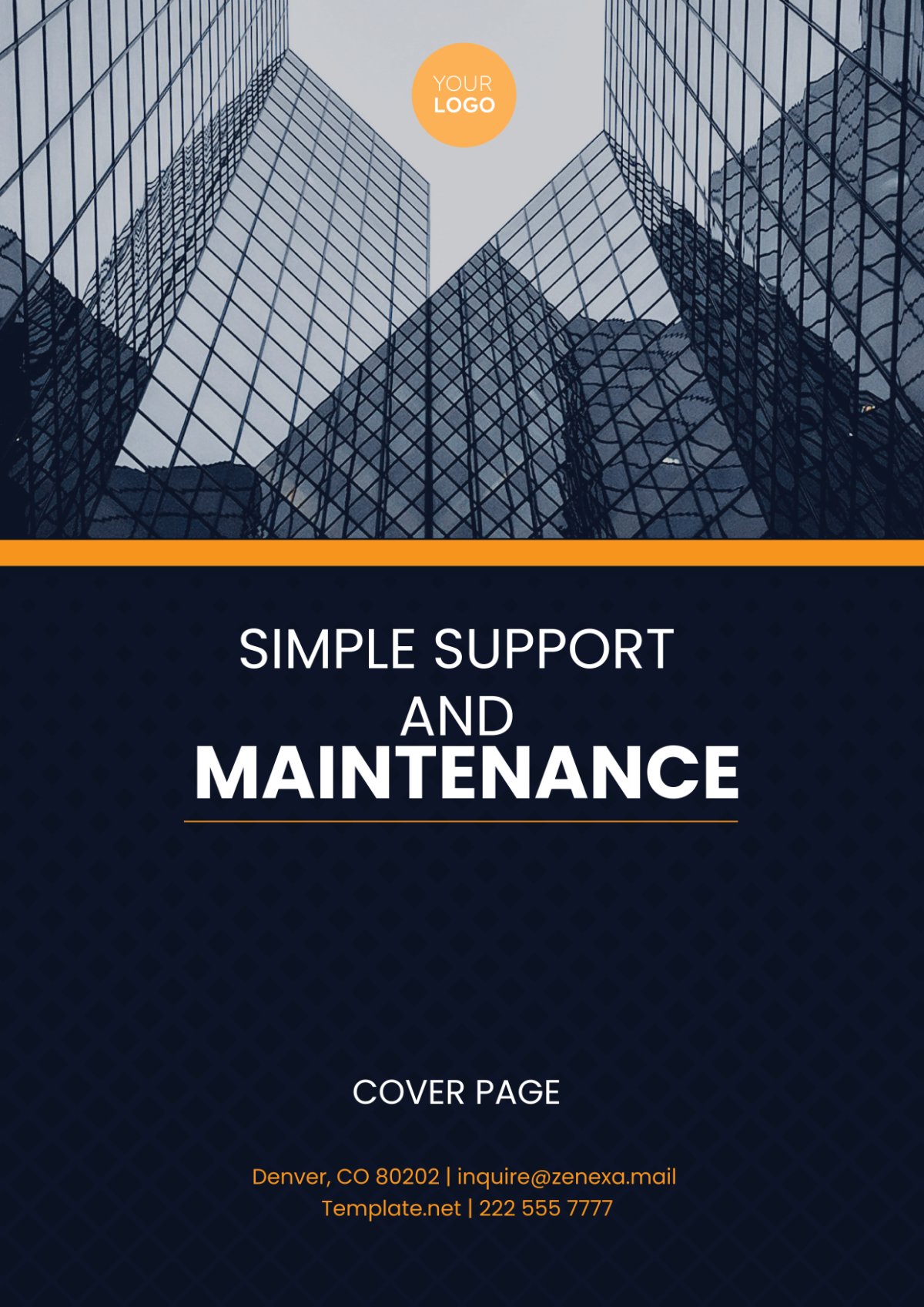 Simple Support and Maintenance Cover Page Template - Edit Online & Download