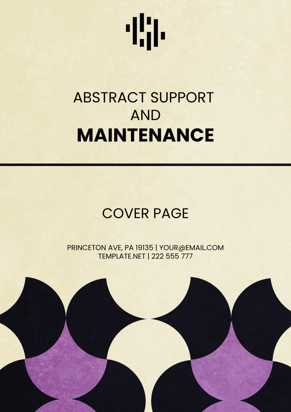 Abstract Support and Maintenance Cover Page Template