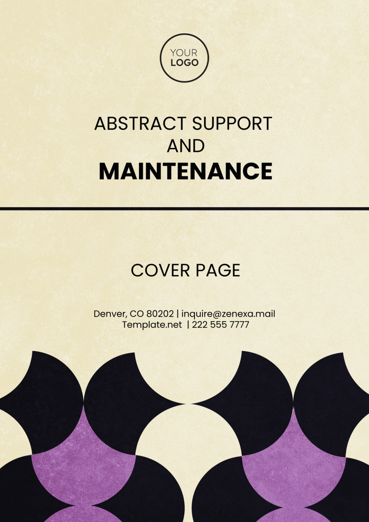 Abstract Support and Maintenance Cover Page Template - Edit Online & Download