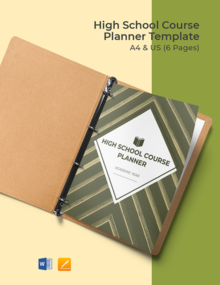 Editable High School Course Planner Format