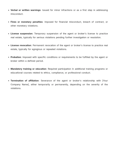 Free Real Estate Disciplinary Action and Investigation Procedure Template to Edit Online