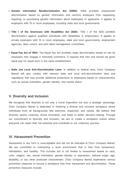Free Real Estate Equal Employment Opportunity Policy Template to Edit Online