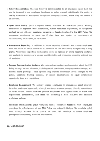 Free Real Estate Equal Employment Opportunity Policy Template to Edit Online