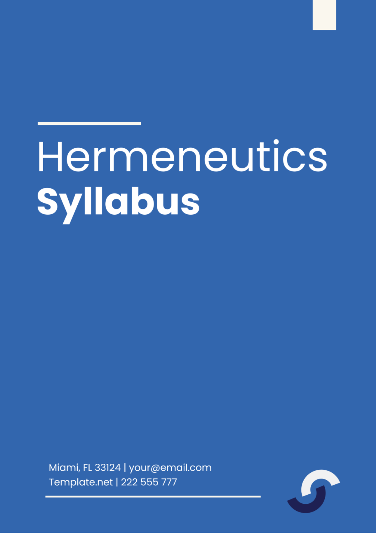 Hermeneutics Syllabus Template