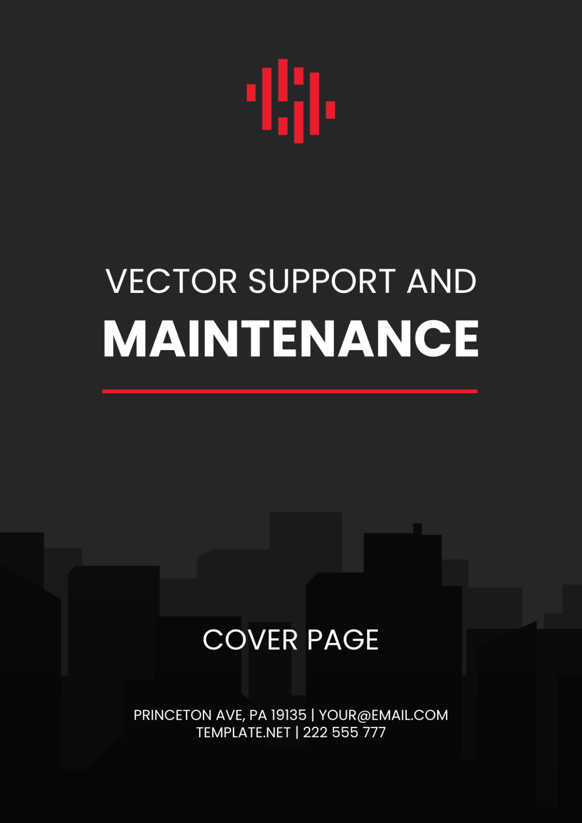 Vector Support and Maintenance Cover Page Template