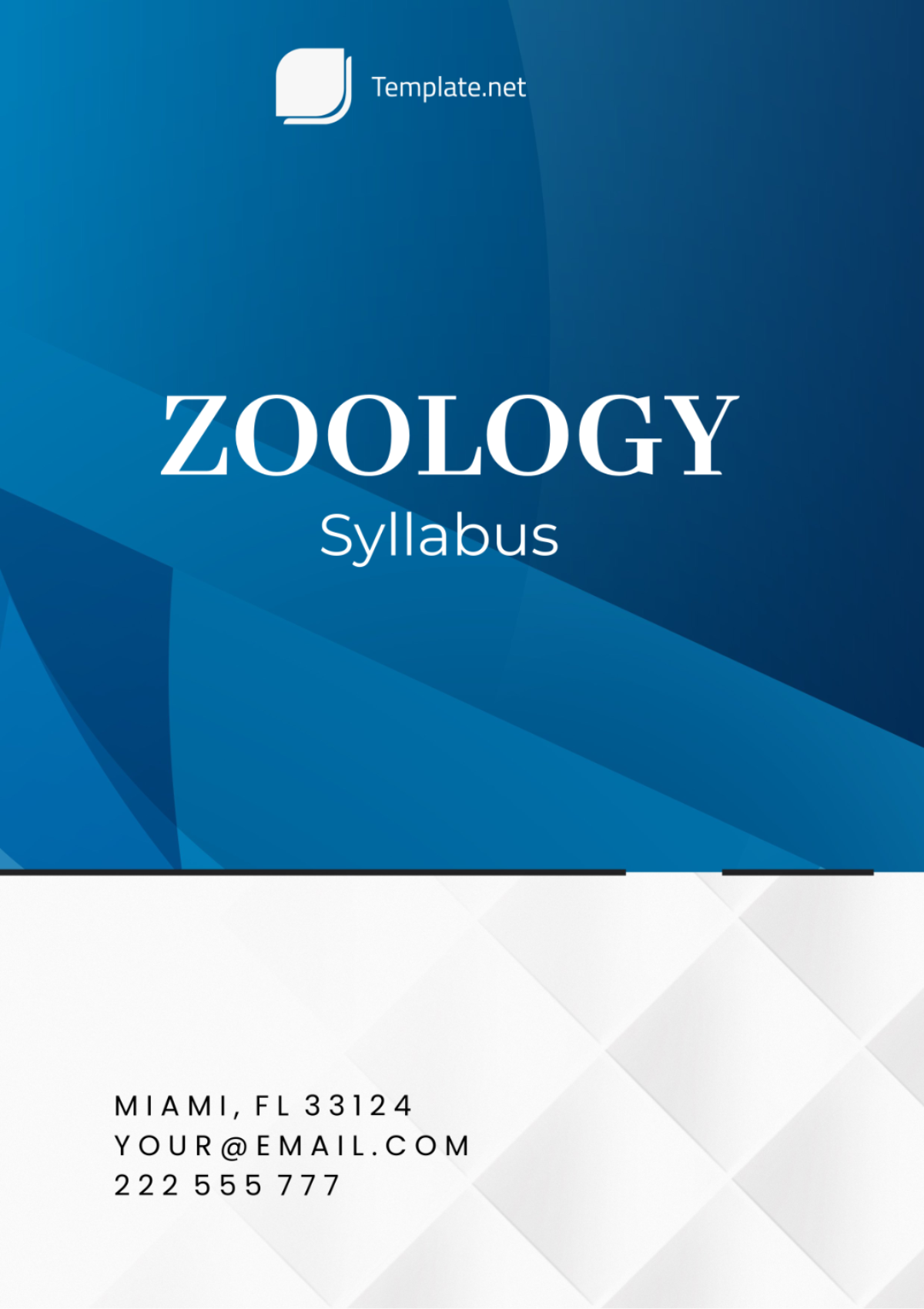 Zoology Syllabus Template