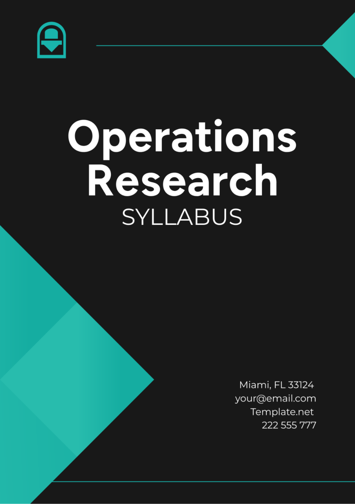 Operations Research Syllabus Template