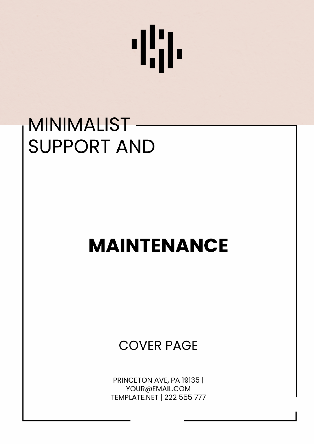Minimalist Support and Maintenance Cover Page Template