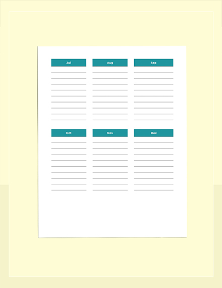 Student course planner Editable