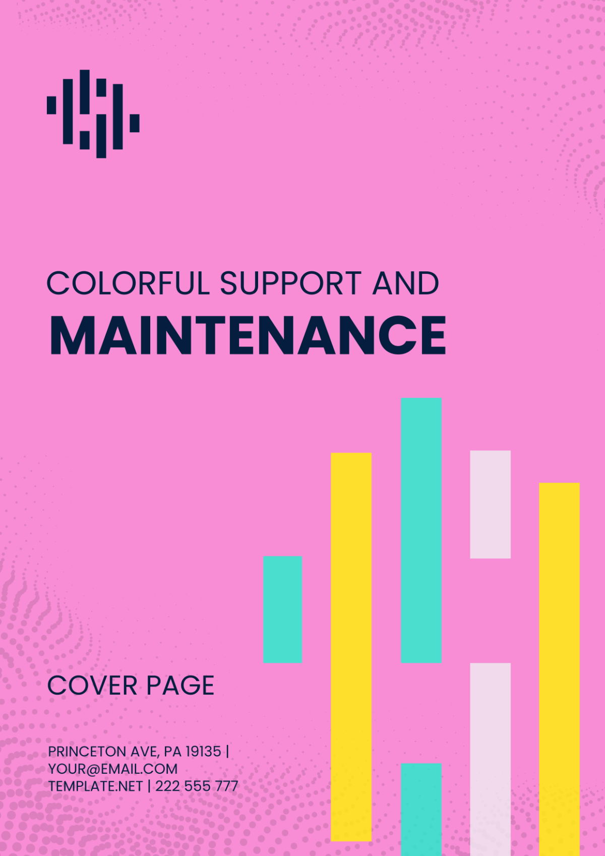 Colorful Support and Maintenance Cover Page Template