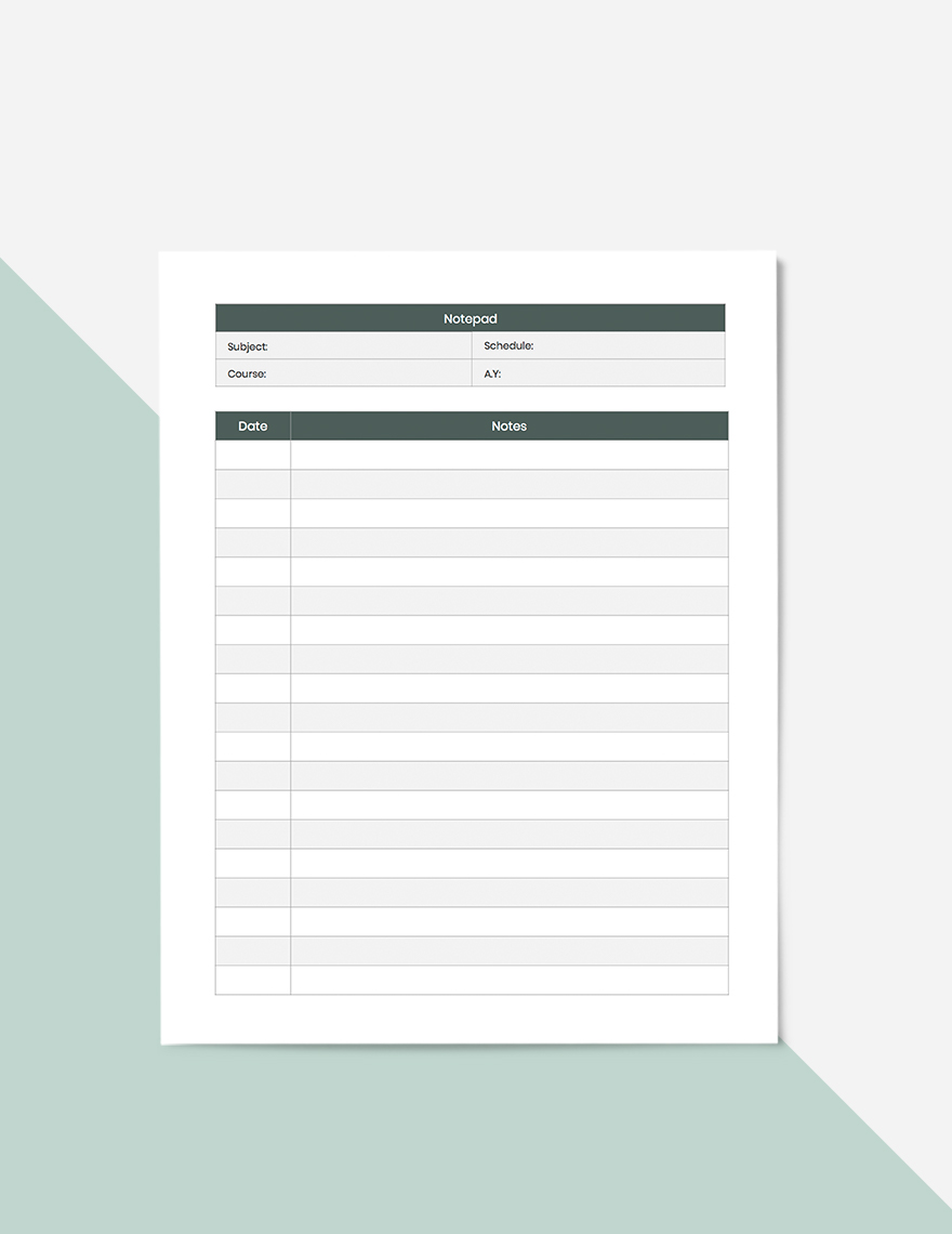 Course Tracker Planner Template