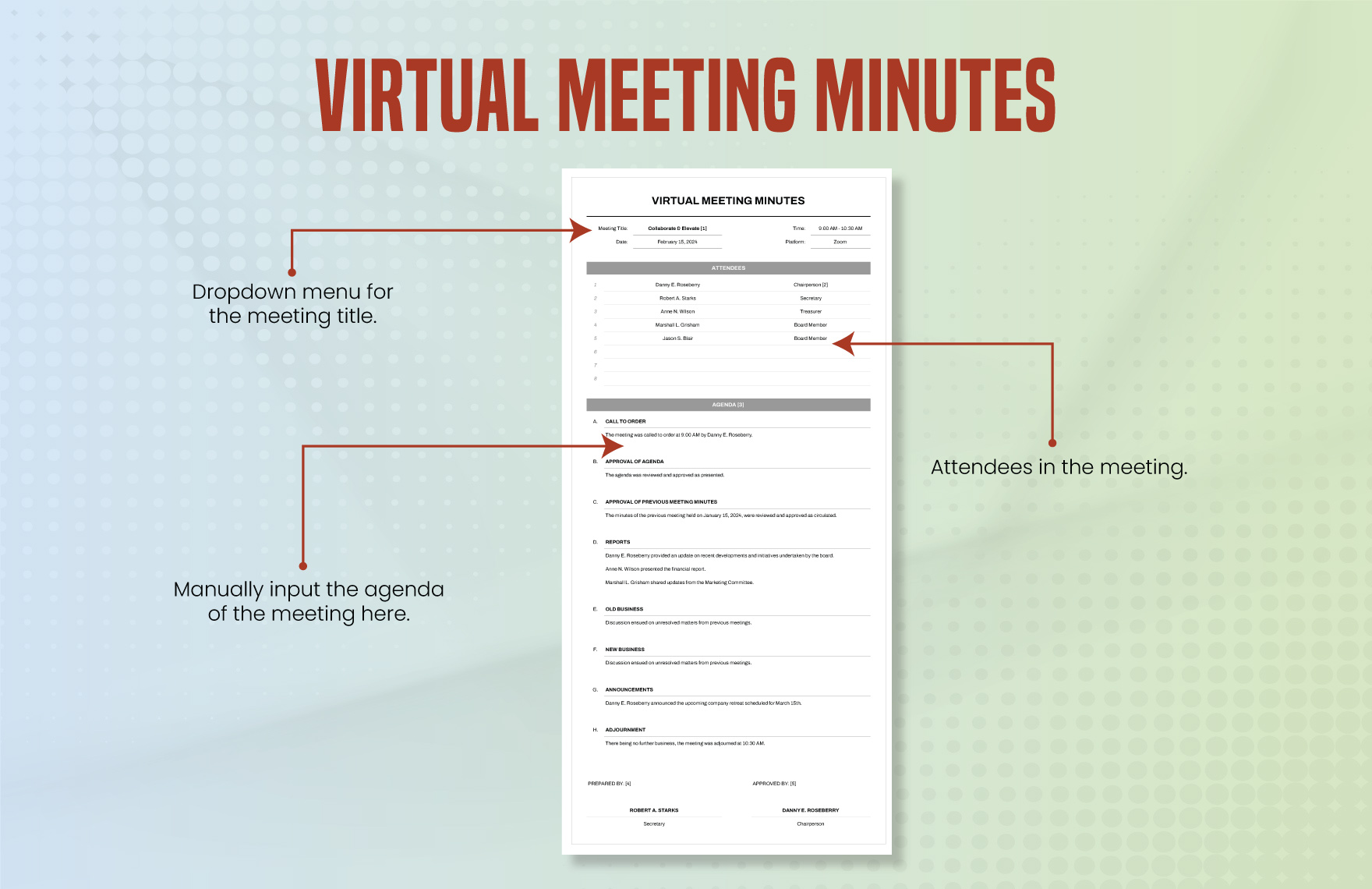 Virtual Meeting Minutes Template