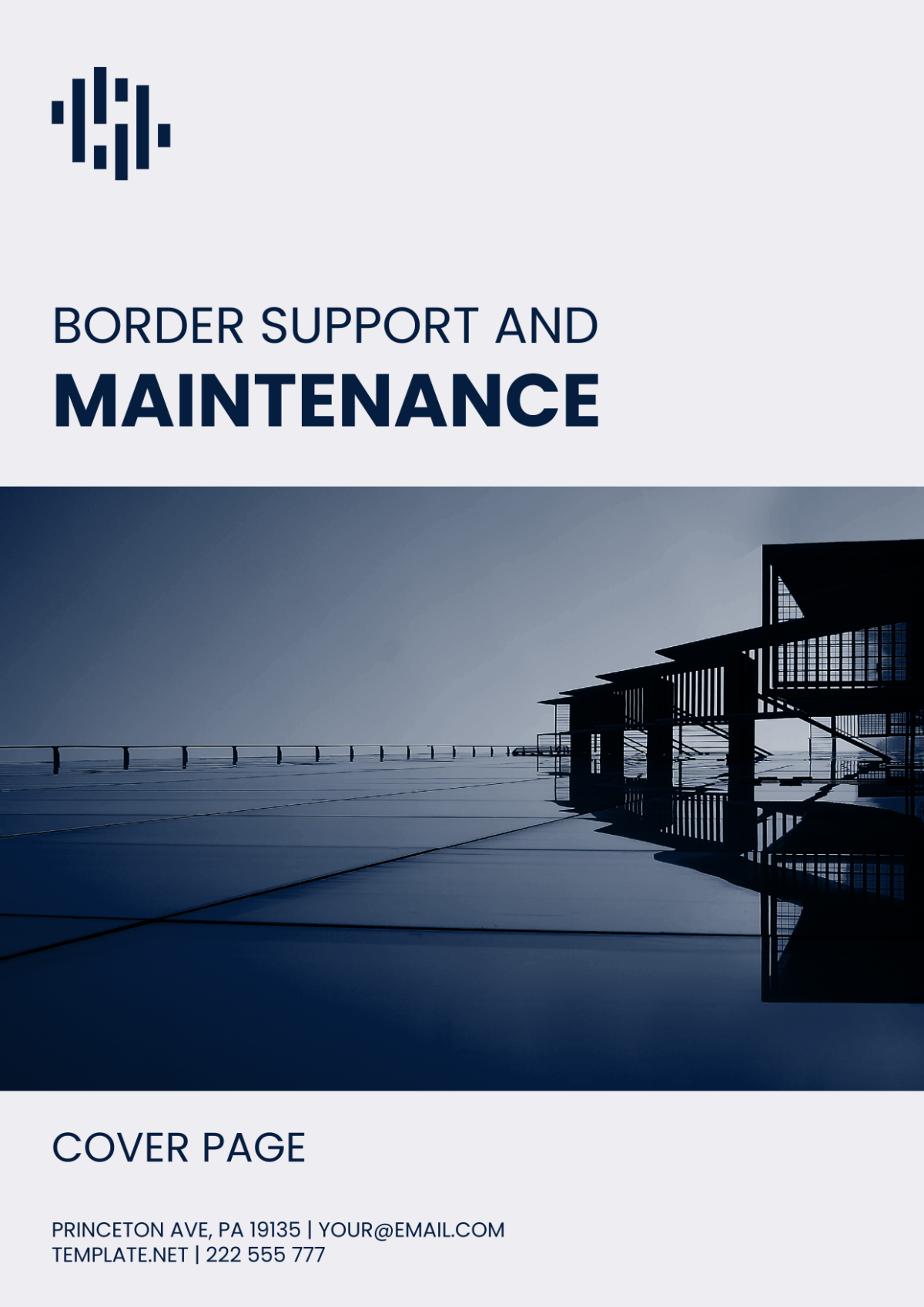 Border Support and Maintenance Cover Page Template