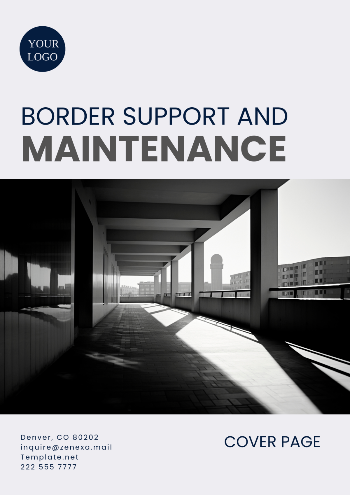 Border Support and Maintenance Cover Page Template - Edit Online & Download