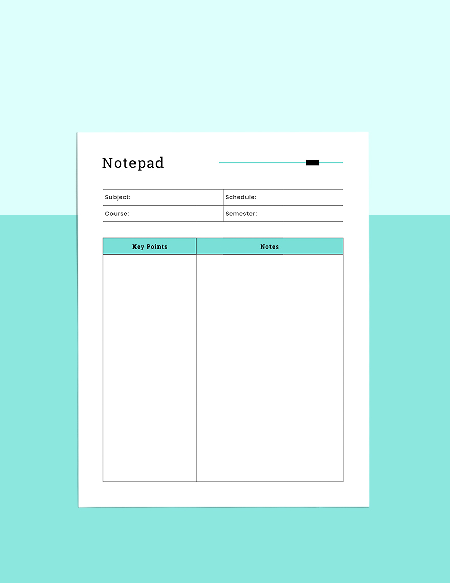 Course Notes Planner Template