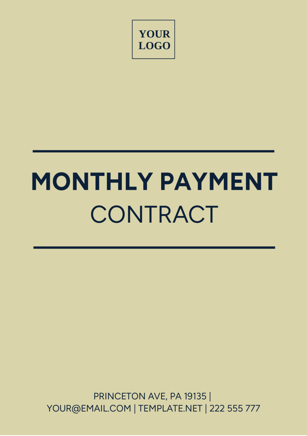 Monthly Payment Contract Template - Edit Online & Download