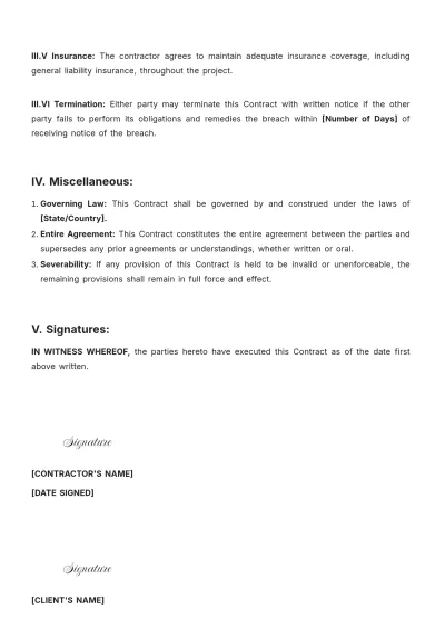 Free HVAC Installation Contract Template to Edit Online